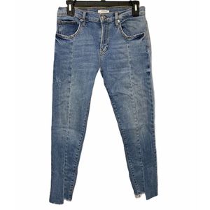 Zara Premium Denim Mid-rise Front Seam Jeans